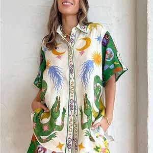 Multicolor Graphic Camisole set